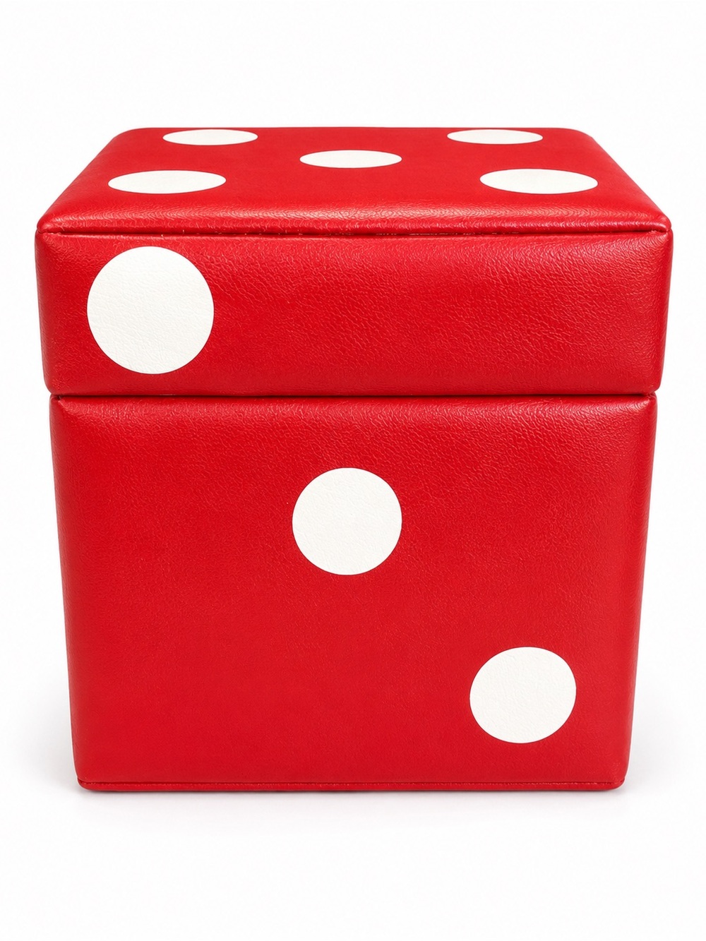 Red Leather Decorative Storage Box Dice Die game games pop of color fun table